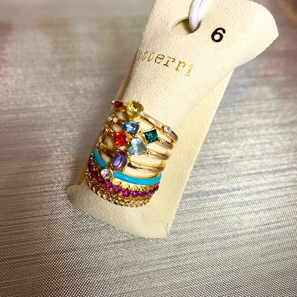 Set of 7 BRAND NEW gold toned rings size 6 ❤️❤️❤️ - Picture 3 of 5